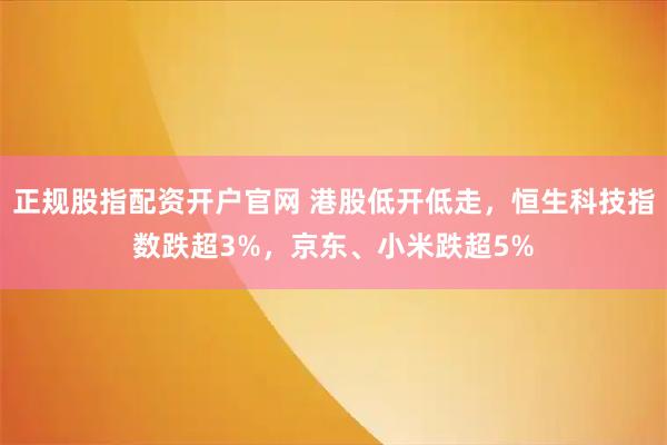 正规股指配资开户官网 港股低开低走，恒生科技指数跌超3%，京东、小米跌超5%